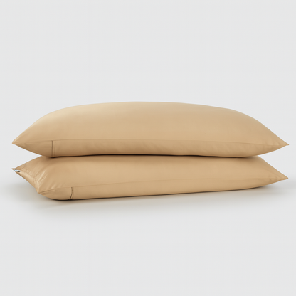 Fronha 100% bambu Momo Cotton cor Bege 45x90 cm – toque ultra macio e acabamento acetinado, sustentável e respirável